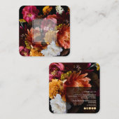 PixDezines Moody Botanical Flowers Ranunculus Quadratische Visitenkarte (Vorne/Hinten)