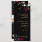 PixDezines Moody Botanischer Aquamariner Anemone B Menükarte (Vorne/Hinten)