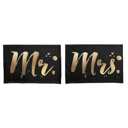 PixDezines mr/mrs/Imitat Goldfarben/DIY-Farbstoffe Kissenbezug (Vorderseite-Set)
