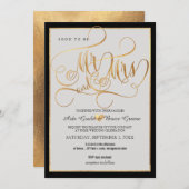 PixDezines Mr. Mrs. Imitats Gold Extravagante Schr Einladung (Vorne/Hinten)
