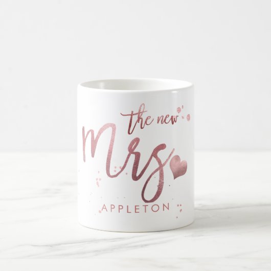 PixDezines Mrs./Imitats Rose Gold/Moderne Schrift Kaffeetasse (Mittel)