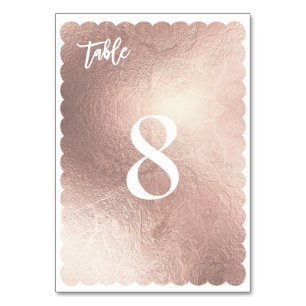 PixDezines Muschel-Faux-Roségold/Tisch Nr. Tischnummer