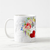 PixDezines Mutter der Wasserfarbe Groom/Floral Kaffeetasse (Links)