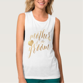 PixDezines Mutter des Bräutigams/Imitats Goldenes Tank Top