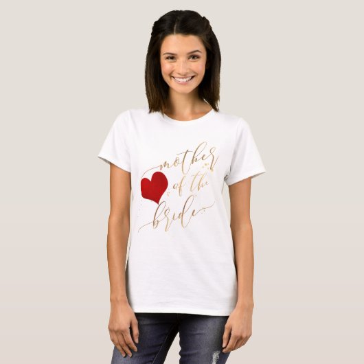 PixDezines Mutter von Bride/Imitate Gold Script T-Shirt (Vorne ganz)