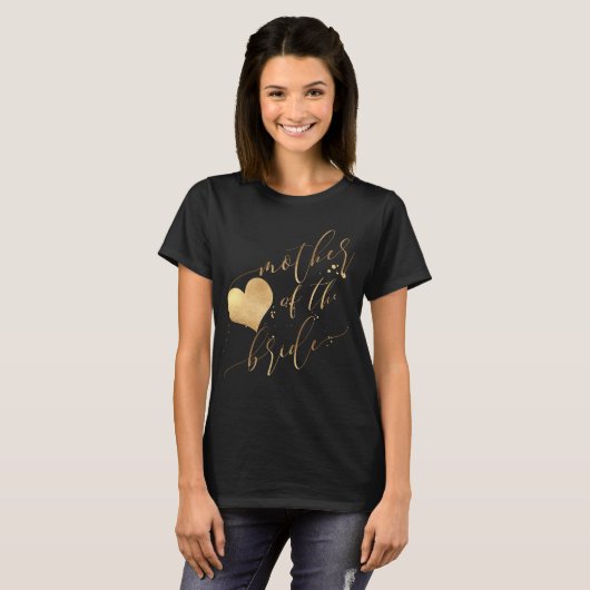 PixDezines Mutter von Bride/Imitate Gold Script T-Shirt (Vorne ganz)