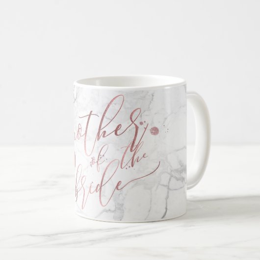 PixDezines Mutter von Bride/Imitats Rose Gold Scri Kaffeetasse (VorderseiteRechts)