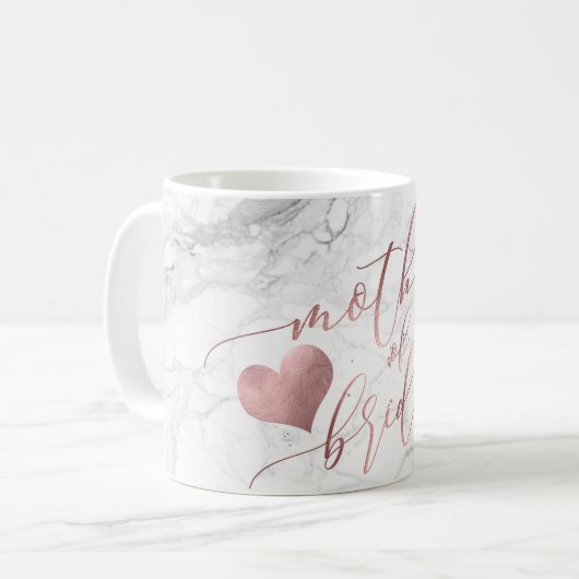 PixDezines Mutter von Bride/Imitats Rose Gold Scri Kaffeetasse (Vorderseite Links)
