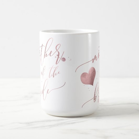 PixDezines Mutter von Bride/Imitats Rose Gold Scri Kaffeetasse (Mittel)