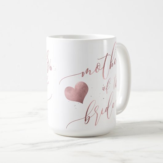 PixDezines Mutter von Bride/Imitats Rose Gold Scri Kaffeetasse (VorderseiteRechts)