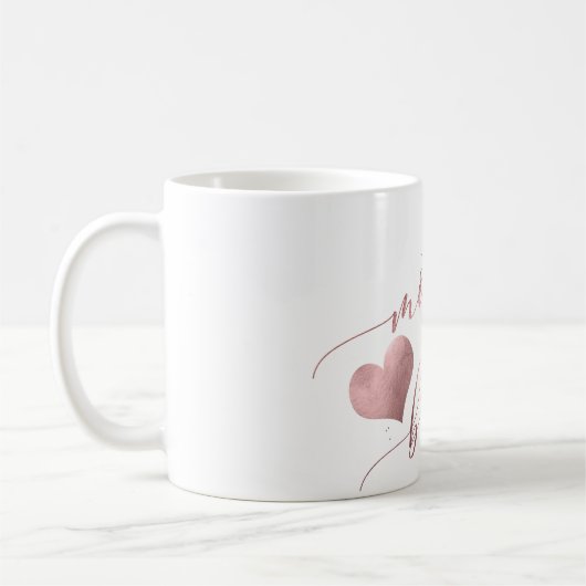 PixDezines Mutter von Bride/Imitats Rose Gold Scri Kaffeetasse (Links)