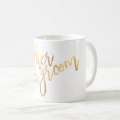 PixDezines Mutter von Groom/Imitats Gold Script Kaffeetasse (VorderseiteRechts)