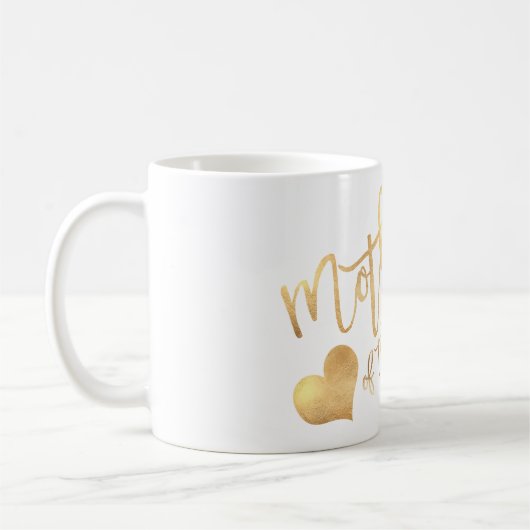 PixDezines Mutter von Groom/Imitats Gold Script Kaffeetasse (Links)