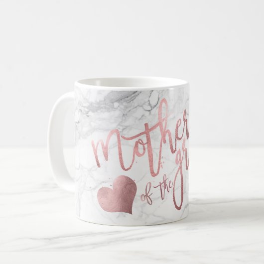 PixDezines Mutter von Groom/Imitats Rose Gold/Marm Kaffeetasse (Vorderseite Links)