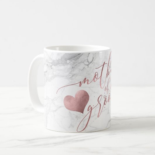 PixDezines Mutter von Groom/Imitats Rose Gold Scri Kaffeetasse (Vorderseite Links)