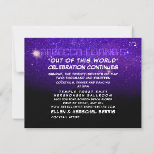 PixDezines Nachthimmel/Purple/Mitzvah-Feier Einladung
