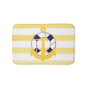 PixDezines nautische/Anker/Wasserfarbe beeinflusst Badematte