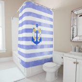 PixDezines-NAUTISCHE STREIFEN/ANCHOR/DIY-WASSERFAR Duschvorhang (Beispiel)