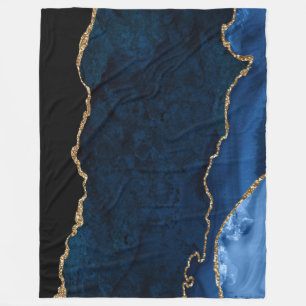 PixDezines Navy Blau H2 Achat Faux Goldadern Fleecedecke