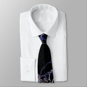 PixDezines Navy Blau Marmor Platte+Goldadern Krawatte