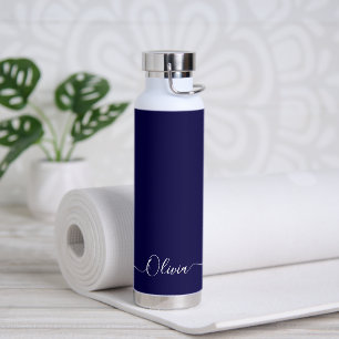PixDezines Navy Blue DIY Farbe Trinkflasche
