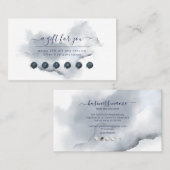 PixDezines Navy Blue Watercolor Reward Card Visitenkarte (Vorne/Hinten)