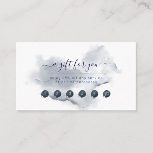 PixDezines Navy Blue Watercolor Reward Card Visitenkarte
