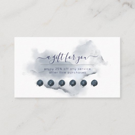 PixDezines Navy Blue Watercolor Reward Card Visitenkarte (Vorderseite)