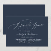 PixDezines Navy Minimalistische Probe Abendessen Einladung (Vorne/Hinten)