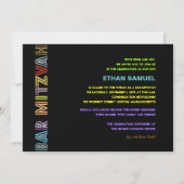 PixDezines Neon Bar mitzvah Einladung (Rückseite)