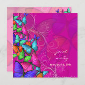 PixDezines Neon Fluttering By/DIY Hintergrundfarbe Einladung (Vorne/Hinten)