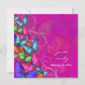 PixDezines Neon Fluttering By/DIY Hintergrundfarbe Einladung (Vorderseite)