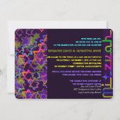 PixDezines NEON/GRUNG STARS/BAR+BAT MITZVAH Einladung (Rückseite)