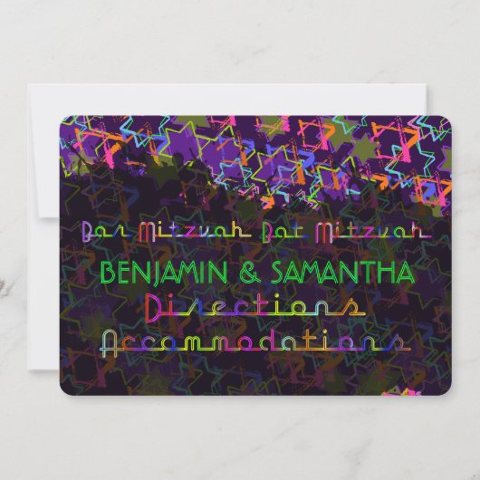 PixDezines NEON/GRUNG STARS/RICHTUNG Einladung (Vorderseite)