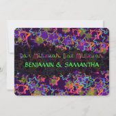 PixDezines NEON/GRUNGE STARS/BAR+BAT MITZVAH Einladung (Vorderseite)