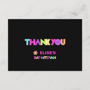 PixDezines Neon Lights Bat Mitzvah Vielen Dank Einladung