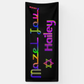 PixDezines Neon Lights Mazel Tov Banner 6'x2.5' (Vertikal)