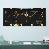 PixDezines Neon Lights Mazel Tov Banner 6'x2.5' (Messe)
