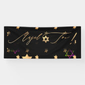 PixDezines Neon Lights Mazel Tov Banner 6'x2.5' (Horizontal)