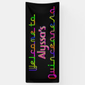 PixDezines Neon Lights Quinceanera Banner 6'x2.5' (Vertikal)