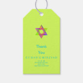 PixDezines Neon Lights Star von David Bar Mitzvah Geschenkanhänger (Vorderseite)