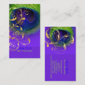 PixDezines Neon Pfauenauge/filigrane Visitenkarte (Vorne/Hinten)