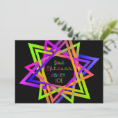 PixDezines Neon Sign Star von David/Bat Mitzvah Einladung (Stehend Vorderseite)