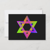 PixDezines Neon Star von David B'nai Mitzvah Invit Einladung (Rückseite)