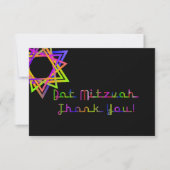 PixDezines Neon Stars Mitzvah Vielen Dank Dankeskarte (Vorderseite)