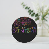 PixDezines Neon/Typografie/Psychedelic/bat mitzvah Einladung (Stehend Vorderseite)