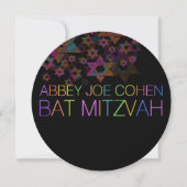 PixDezines Neon/Typografie/Psychedelic/bat mitzvah Einladung (Vorderseite)