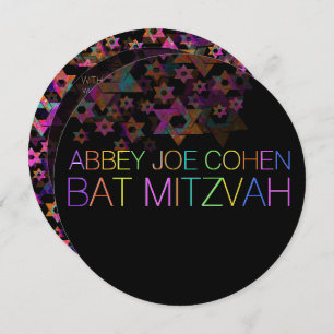 PixDezines Neon/Typografie/Psychedelic/bat mitzvah Einladung