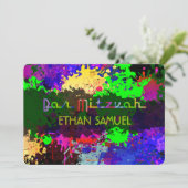 PixDezines Neonlichter/städtischer Grunge/Bar mitz Einladung (Stehend Vorderseite)