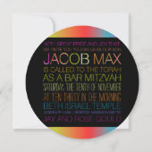 PixDezines Neons/Typografie/Bar mitzvah Einladung (Rückseite)